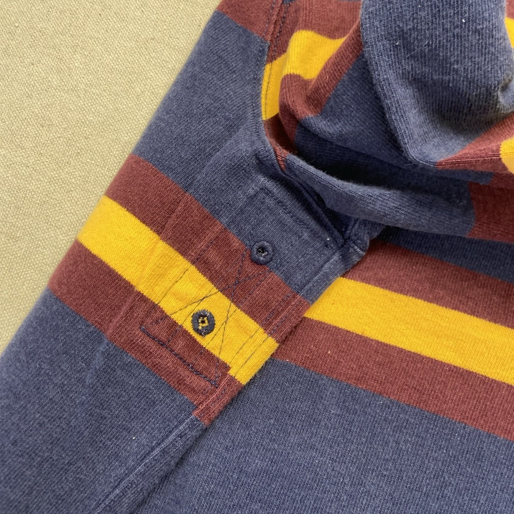 Vintage Polo Ralph Lauren Rugby Shirt Mens L Striped Ivy League Logo 90s - Picture 8 of 9